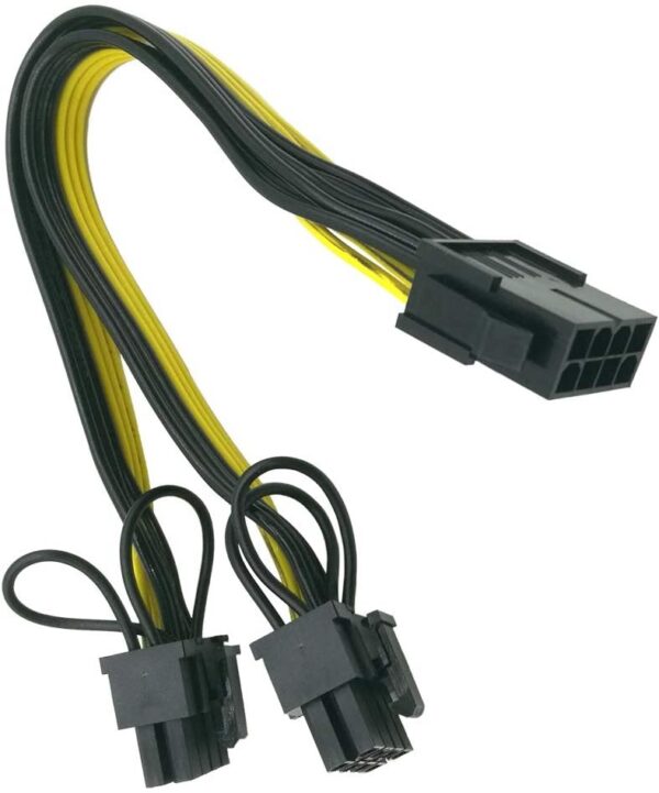 (CPU to GPU) CPU 8 Pin Female to Dual PCIe 2X 8 Pin (6+2) Male Splitter Cable for Graphics Card